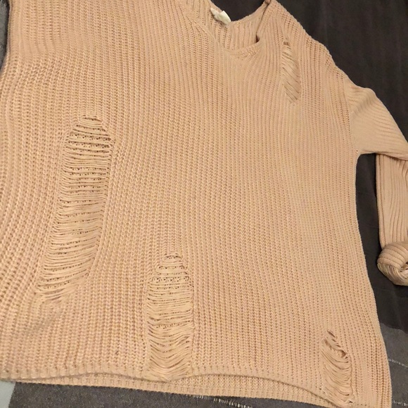 Garage Distressed Knit Top Light Pink Sz XS - Picture 5 of 5